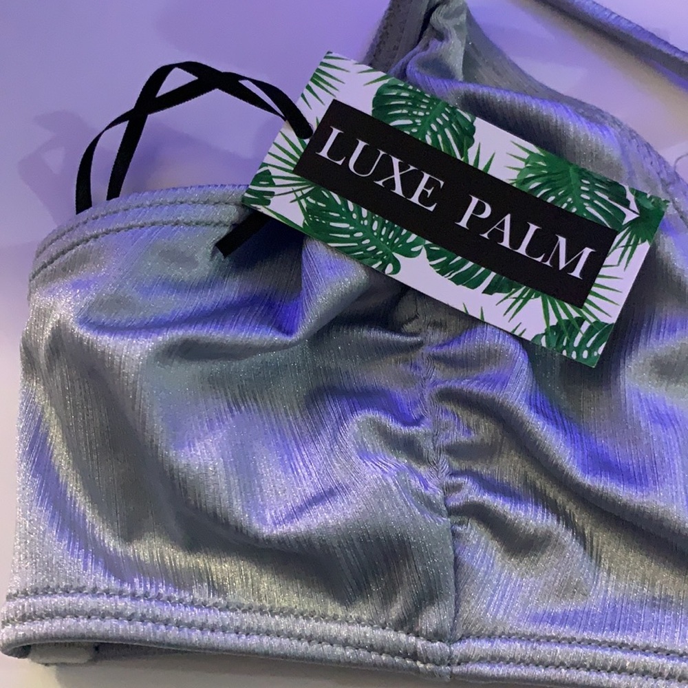 Silver Rouched Cup Bikini Top - Picture 6 of 8